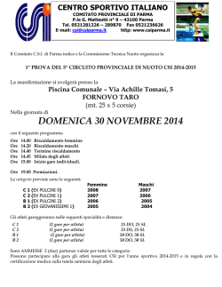 DOMENICA 30 NOVEMBRE 2014