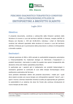 Prescrizione/utilizzo di eritopoietine a brevetto scaduto