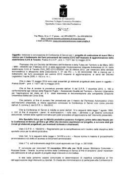 Avviso indizione convocazione conferenza di servizi
