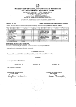Deliberazioni del Consiglio di Istituto del 27 novembre 2014