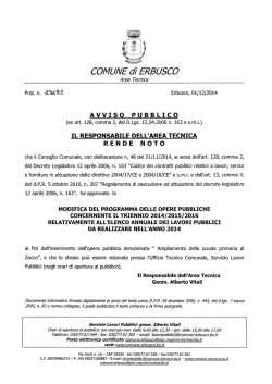 Avviso - Comune di Erbusco