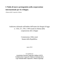 Documento Alleanza Cooperative Italiane