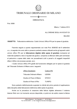 Nota del 7.10.2014 del Tribunale di Milano