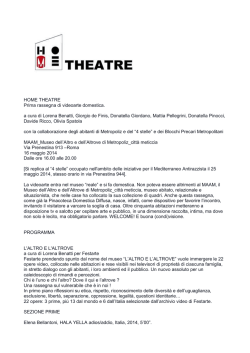 HOME THEATRE Prima rassegna di videoarte