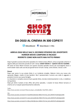 GhostMovie2 - Da oggi al cinema in 300 copie