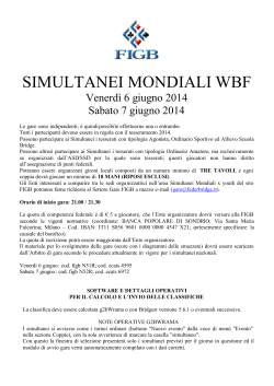 SIMULTANEI MONDIALI WBF - Federazione Italiana Gioco Bridge