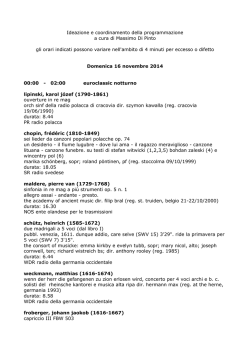 Domenica 16 novembre 2014