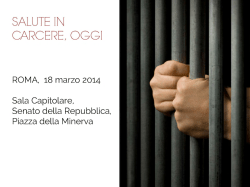 Salute in carcere oggi. Dati epidemiologici dalle carceri