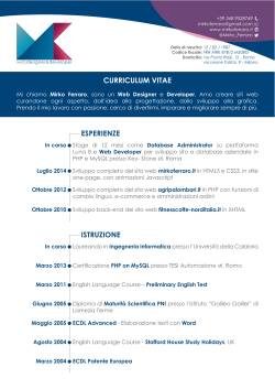 ISTRUZIONE ESPERIENZE CURRICULUM VITAE