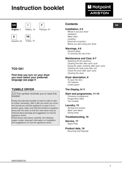 Instruction booklet