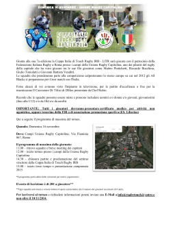 Invito Coppa Italia TOuch RUgby 16 Novembre 2014