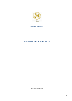 RIESAME 2015 rev 1 del 29 ottobre - Università degli Studi di Perugia