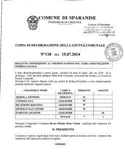 N°118 DEL 15.07.2014 - Comune di Sparanise