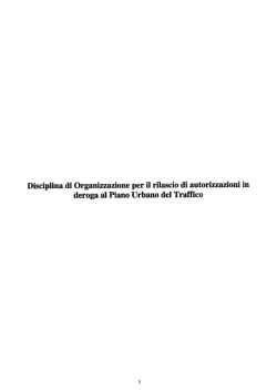 Disciplina di Organizzazione per il rilascio di autorizzazioni in