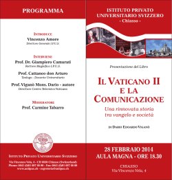 INVITO evento Libro - UNIIPUS &ndash; Istituto Privato Universitario Svizzero