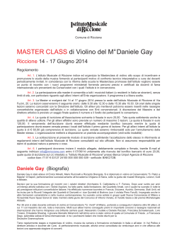 MASTER CLASS di Violino del M° Daniele Gay