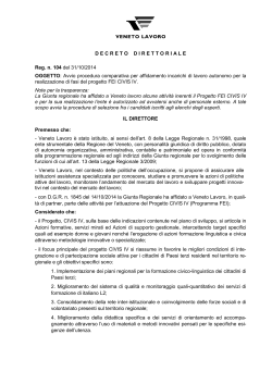 Decreto Direttoriale n. 104 del 31/10/2014