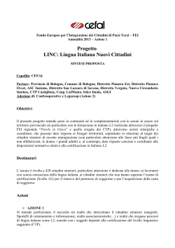 Progetto LINC: Lingua Italiana Nuovi Cittadini