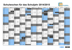 Schulwochen f&uuml;r das Schuljahr 2014/2015 1 2 3 4 5 6 7 10 9 8 11