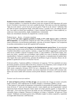 Relazione del Presidente Angelo Migliarini