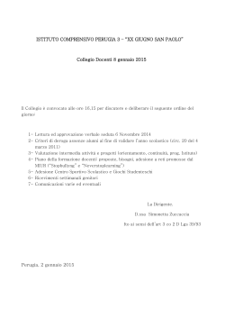 O.d.G. COLLEGIO 8 GENNAIO 2015 - Istituto Comprensivo Perugia 3