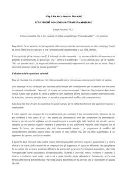 ecco perch&eacute; non sono un terapeuta neutrale