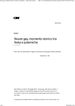Nozze gay, momento storico tra festa e polemiche