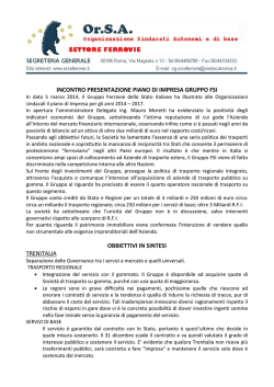 incontro presentazione piano di impresa gruppo fsi obbiettivi in