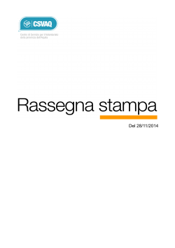 Rassegna stampa del 28 novembre 2014