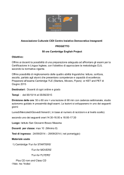 Progetto Cambridge Project 2014-15 per Docenti