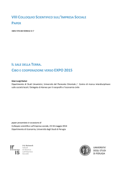 Il sale della Terra. Cibo e cooperazione verso Expo