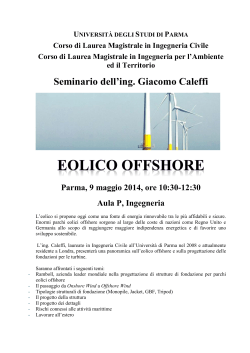 Locandina del Seminario "Eolico offshore" - DICATeA