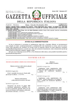 Gazzetta Ufficiale n. 217 del 18-09-2014 - Il sole 24 Ore