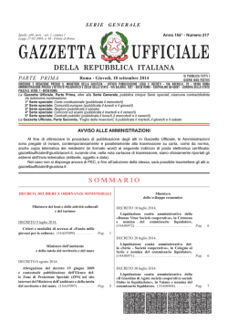 Gazzetta Ufficiale n. 217 del 18-09-2014 - Il sole 24 Ore