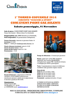 1° TORNEO GIOVANILE 2014 CONI EVENT POINT GAE AULENTI