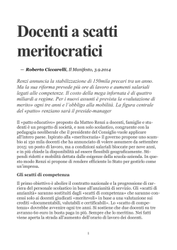 Docenti a scatti meritocratici