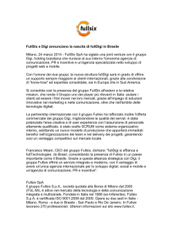 FullSix e Digi annunciano la nascita di fullDigi in Brasile Milano, 24