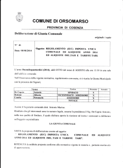 delibera di giunta comunale n ° 46 del 08/08/2014