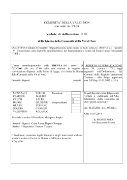 delibera n. 96 FUT Rallo - Comunità della Val di Non