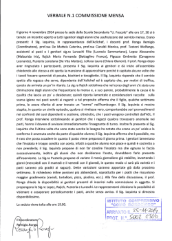VERBALE N.1. COMMISSIONE MENSA