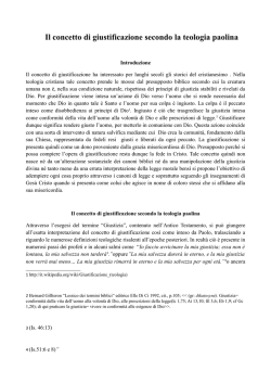 Il concetto di giustificazione secondo la teologia paolina