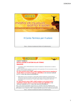 Il Conto Termico per il solare
