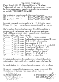 i? del mese di Giugne in Trivigliane Via Pratevalle alle ere2 4, U&rdquo; si