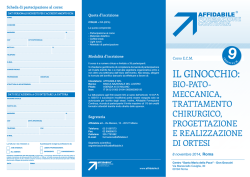 IL GINOCCHIO: - affidabile formazione continua