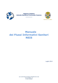 Manuale dei Flussi Informativi Sanitari NSIS