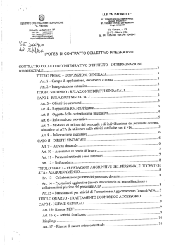 Ipotesi di contratto collettivo integrativo