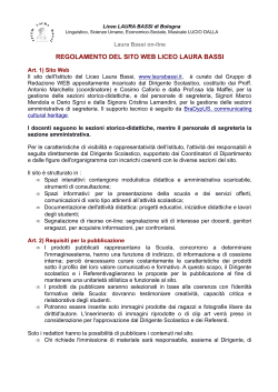 REGOLAMENTO DEL SITO WEB LICEO LAURA BASSI