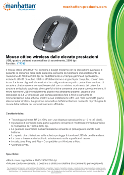 Mouse ottico wireless dalle elevate prestazioni