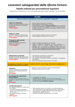 Lavoratori salvaguardati dalla riforma Fornero