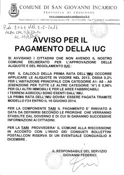 PAGAMENTO DELLA IUC - Comune di San Giovanni Incarico